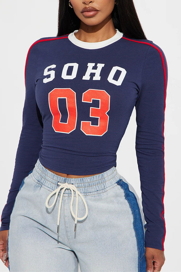 HTT1158 Soho Varsity Crop Top