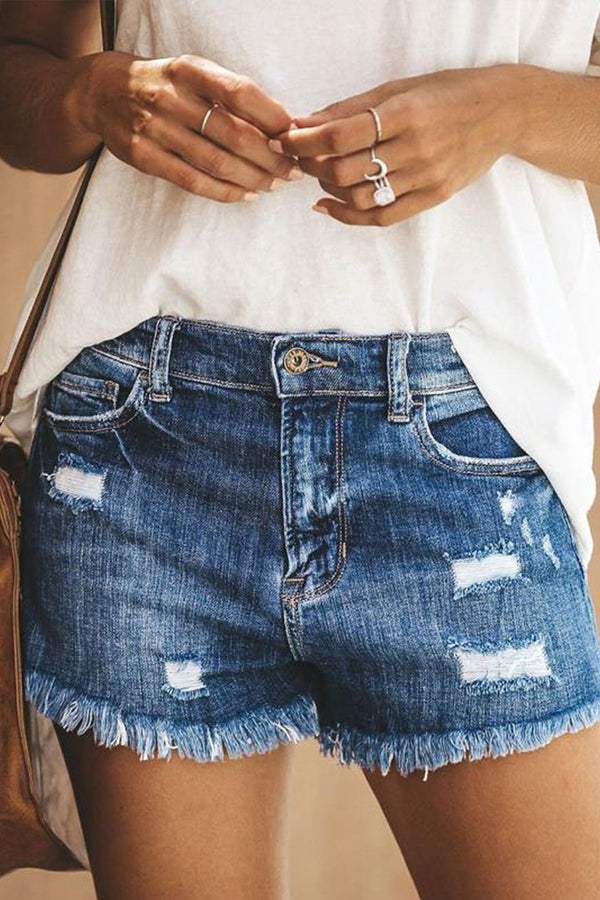 PT3170 Raw Hem Denim Shorts Pant