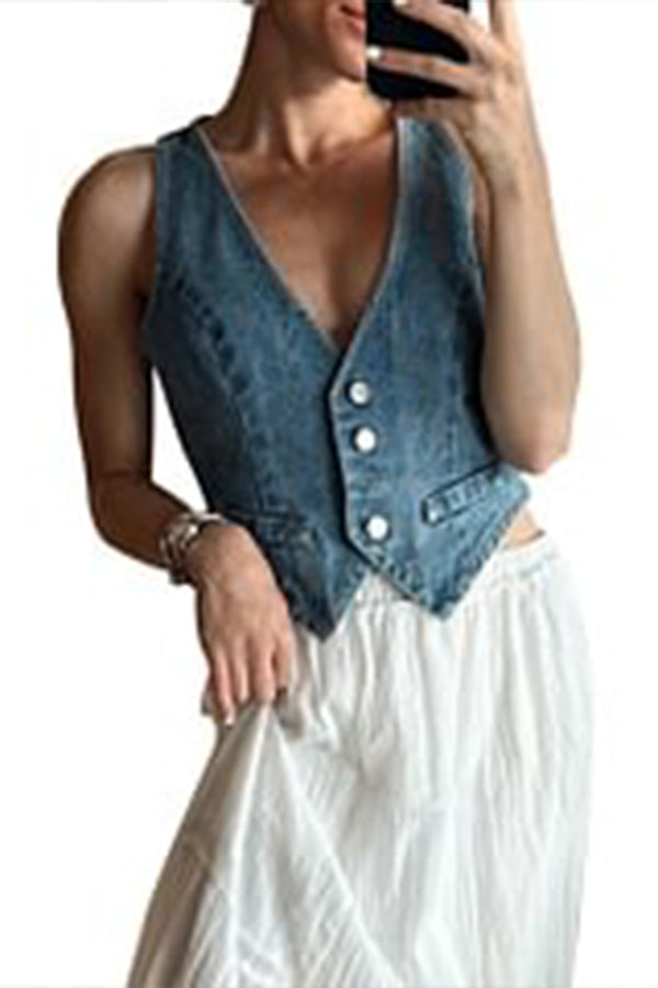 TR3252 Denim Waistcoat