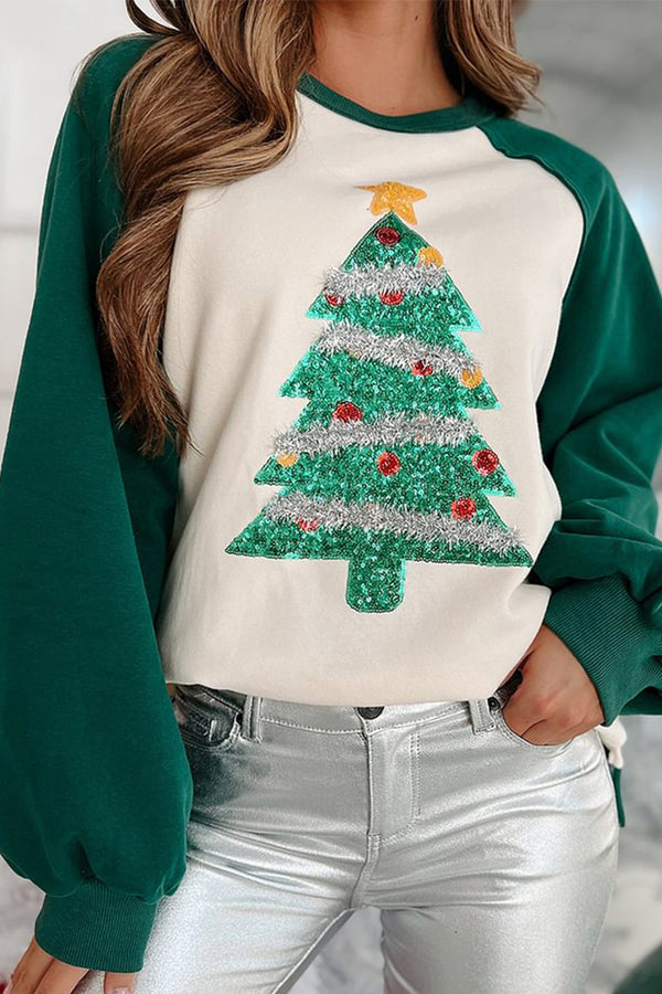 HTS1225 Festive Tree Pullover Top