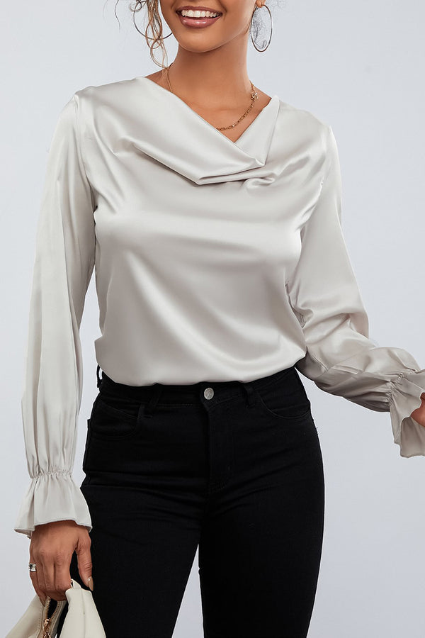 HTS1119 Satin Grace Drape Top