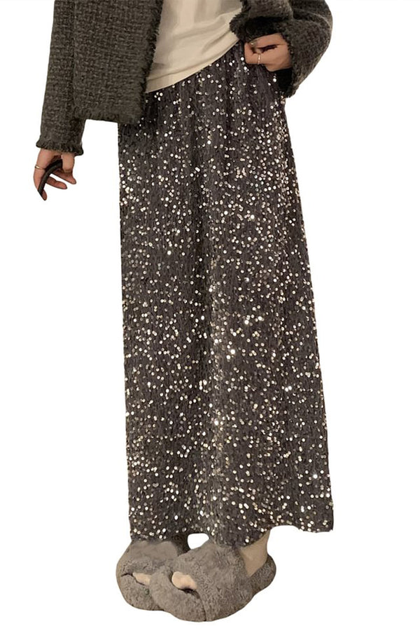 HQS1280 Shimmering Statement Midi Skirt