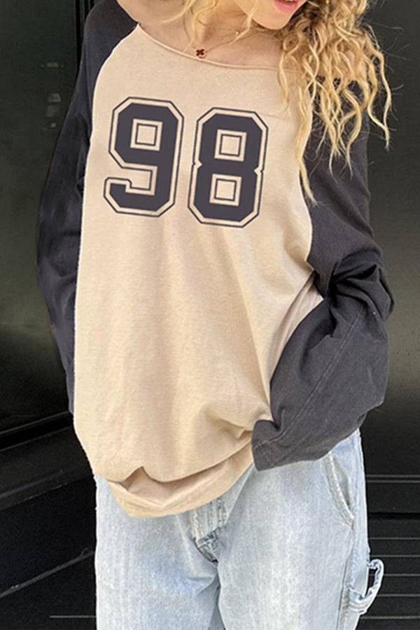 HTR1304 Retro Varsity Oversized Tee