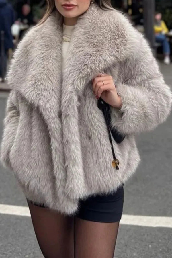 HCT1111 Plush Glam Faux Fur Jacket Outerwear