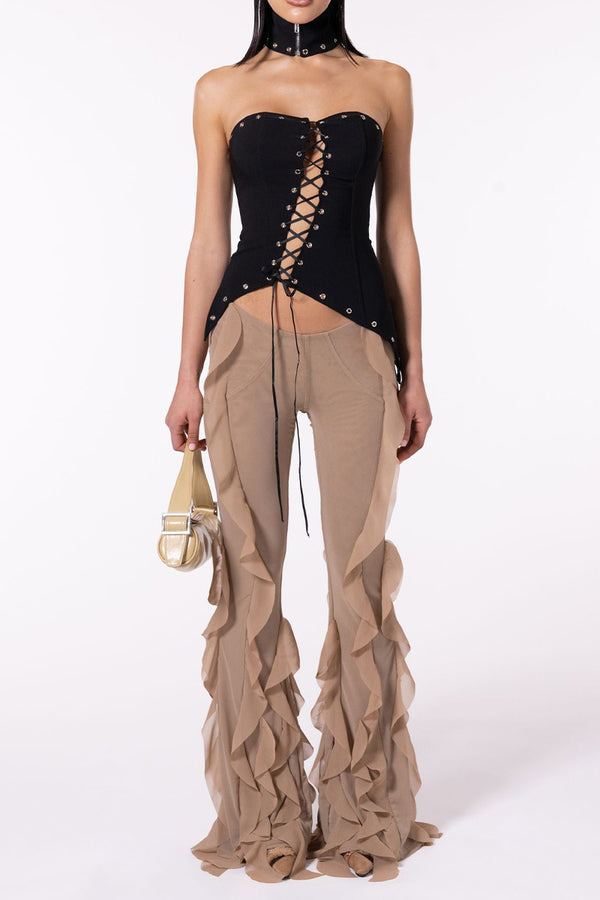 PR3324 Ruffle Maxi Pants