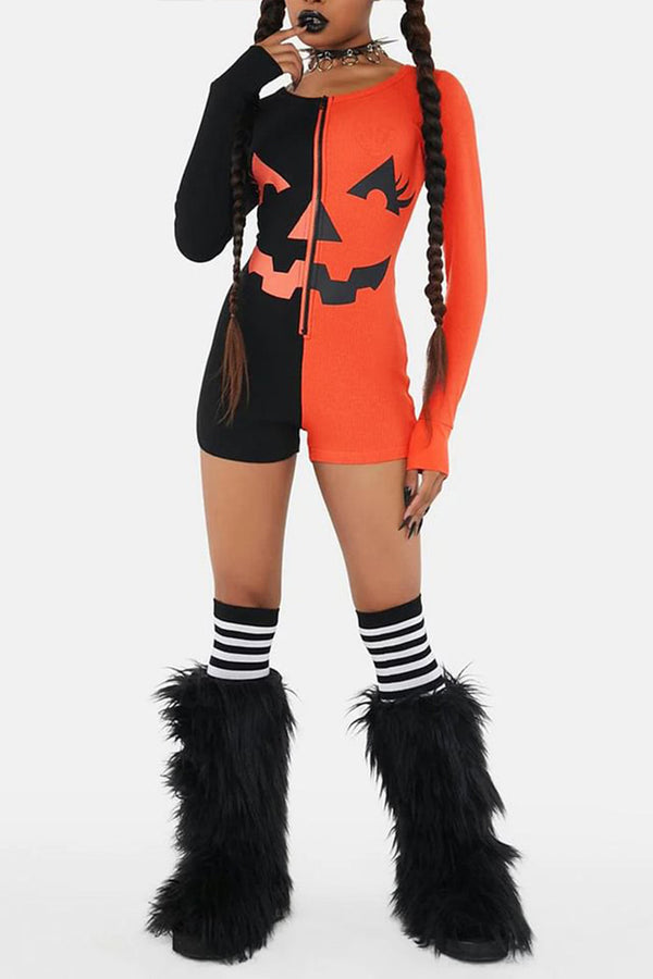 HJS1355 Spooky Pumpkin Romper