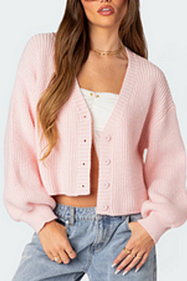 CS3427 Knitted Short Cardigan Outerwear