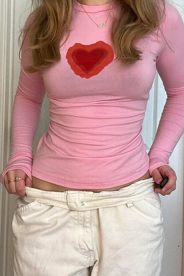 HTR1255 Sweetheart Long Sleeve Tee Top