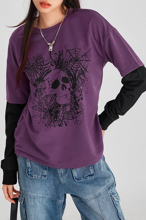 HTR1318 Skull and Web Tee