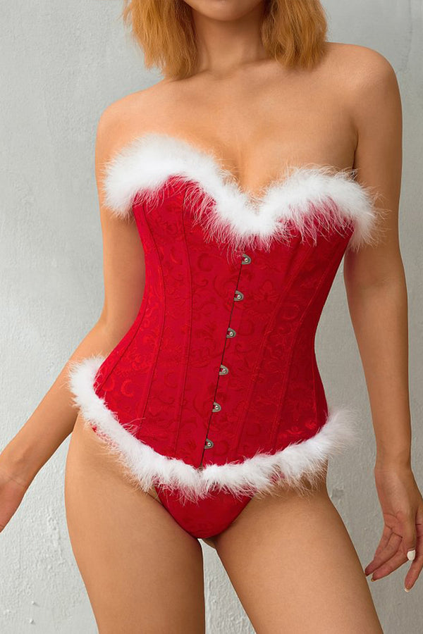 HTS1172 Frosted Crimson Corset Top