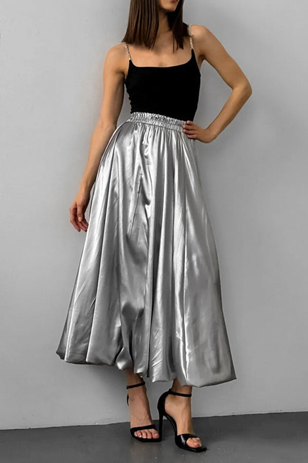 HQT1152 Silver Dream Midi Skirt