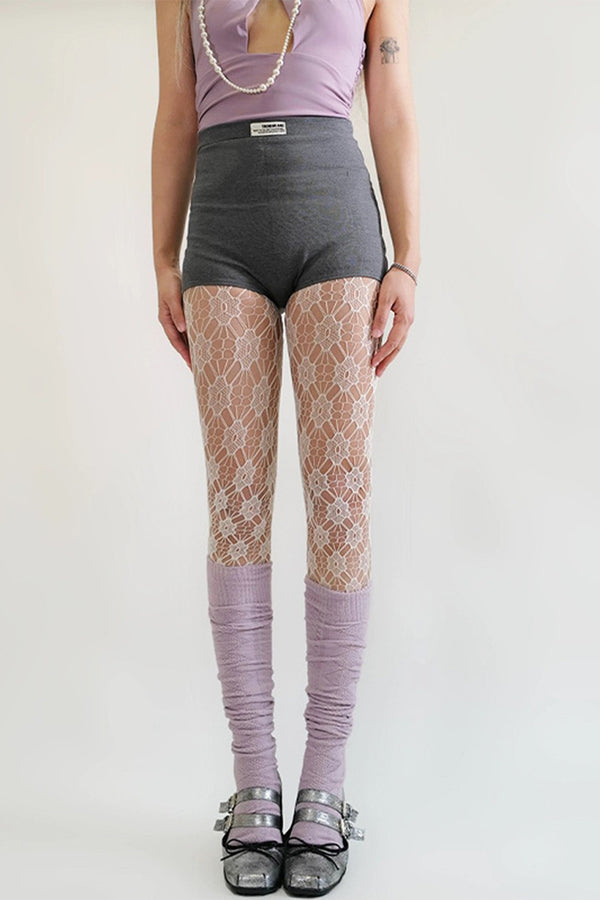 HKR1107 Lace Patterned Tights