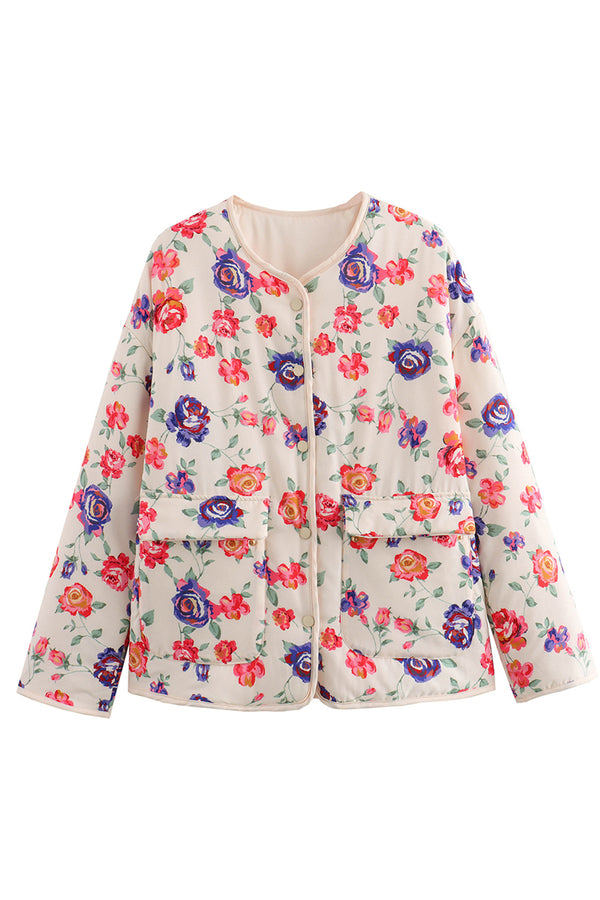 HCR1113 Floral Garden Quilted Jacket Outerwear