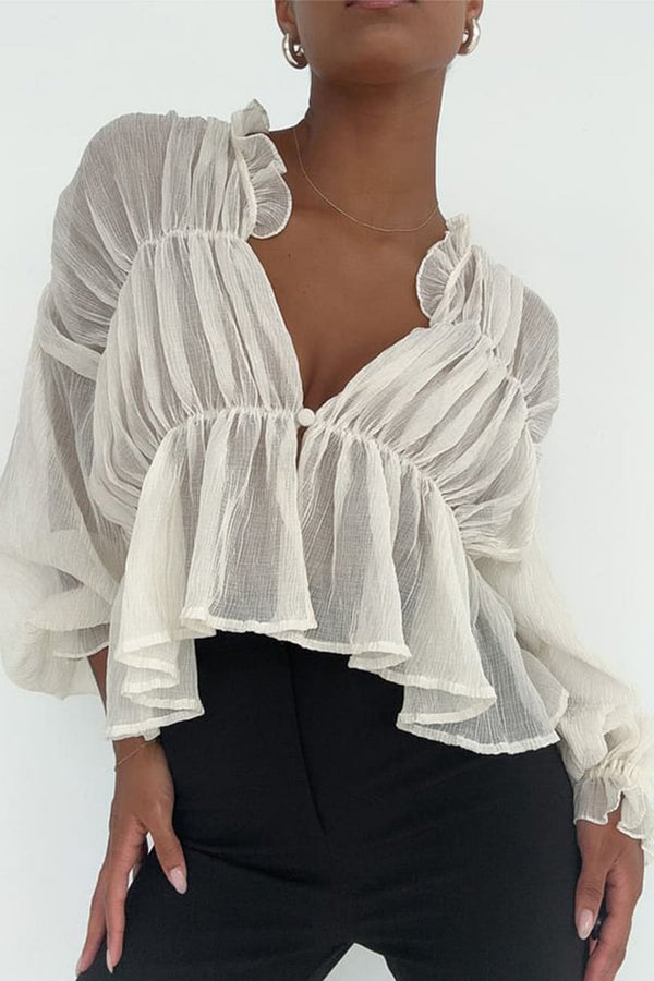 HTR1341 Ethereal Ruffle Blouse