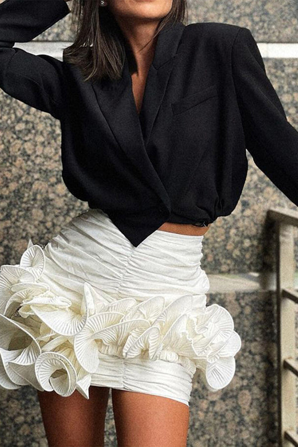 HQT1149 Ruffled Statement Skirt