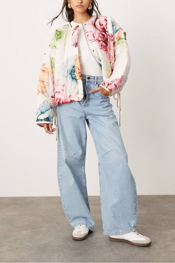 HCR1159 Floral Bomber Jacket Outerwear