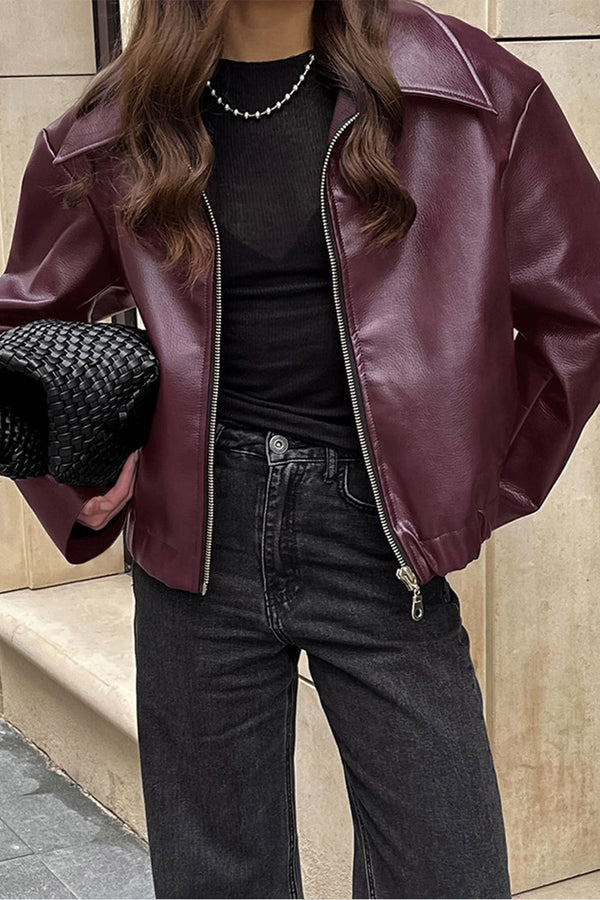 HCT1099 Effortless Edge Leather Jacket Outerwear