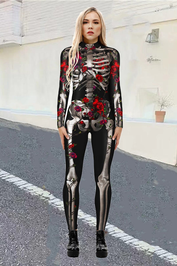 JE778 3D Print Graphic Slim Jumpsuit