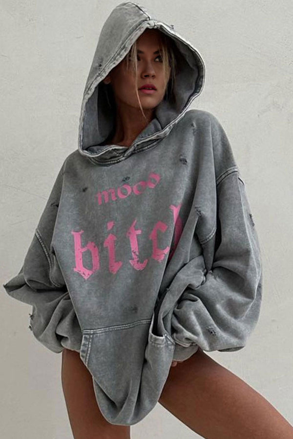 WE534 Distressed Oversized Hoodie