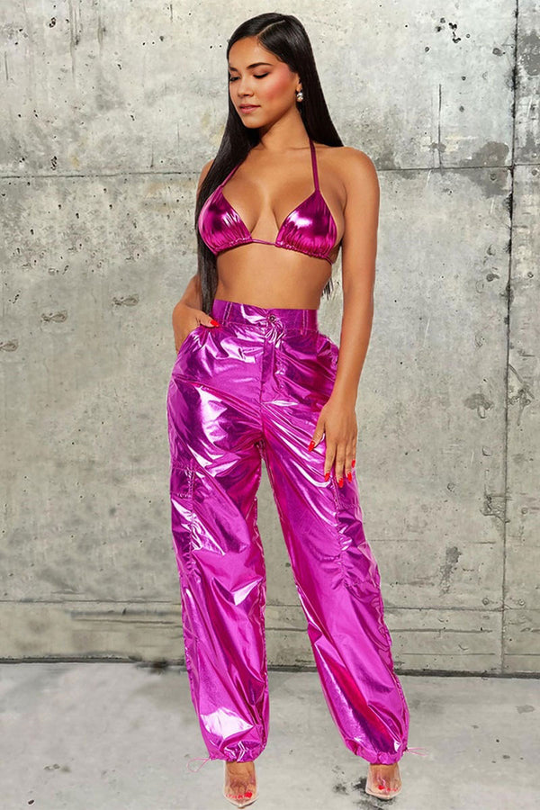 PF0283 Metallic Baggy Long Pants