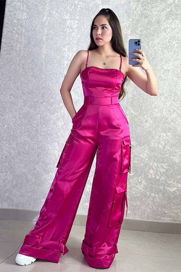 JF766 Thin Strap Wide Leg Jumpsuit