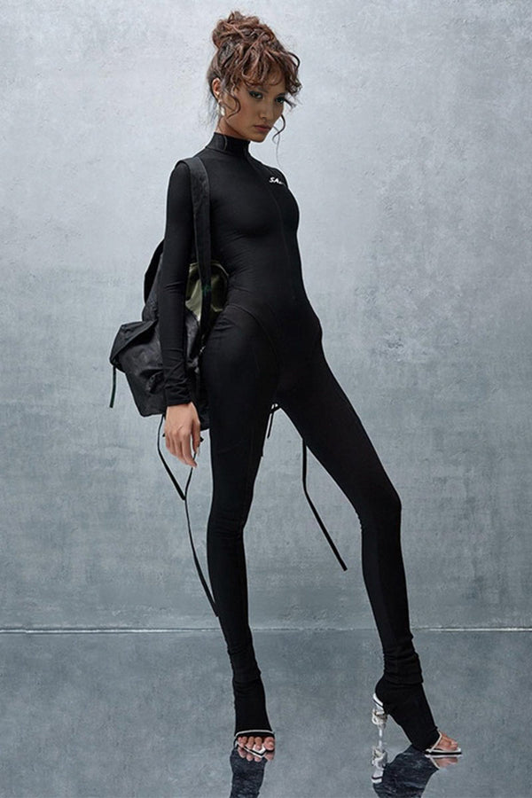 JG604 Long Sleeve Fitted Jumpsuit