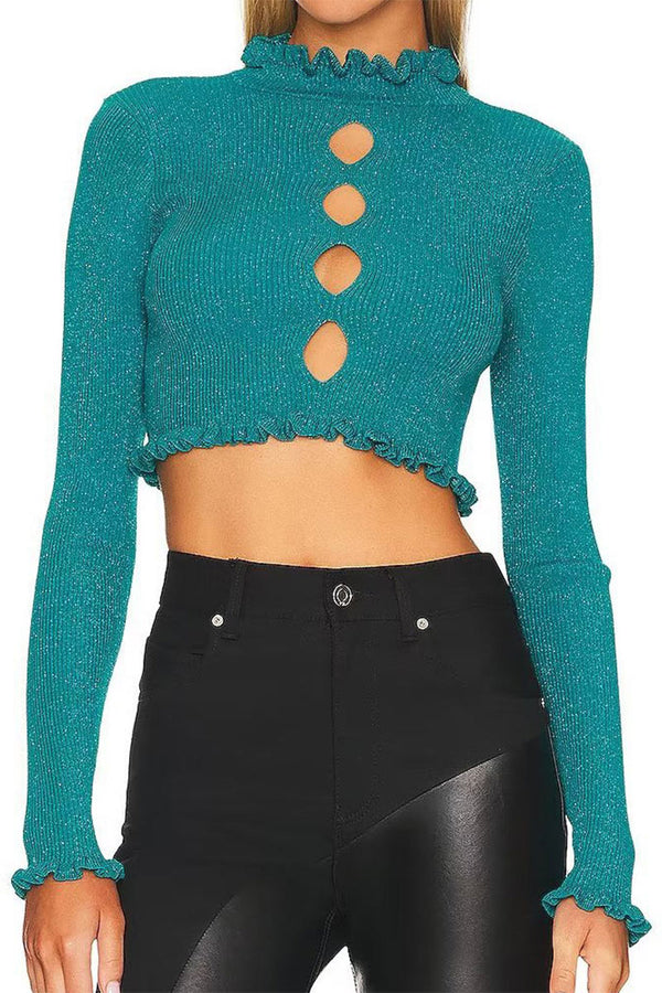 WG719 Knitted Crop Sweater