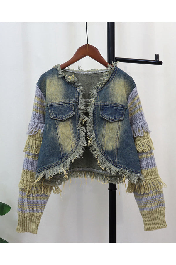 CG0428 Sweater Denim Jacket