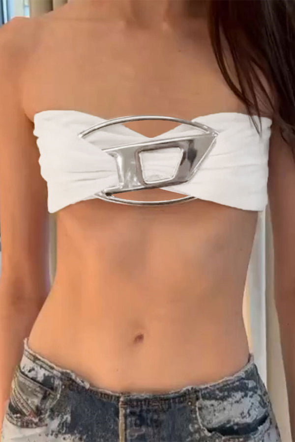 TG0549 Metal Buckle Bandeau Top