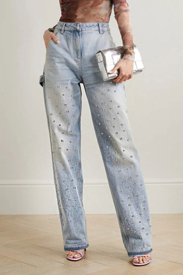 PH0194 Rhinestones Denim Jeans