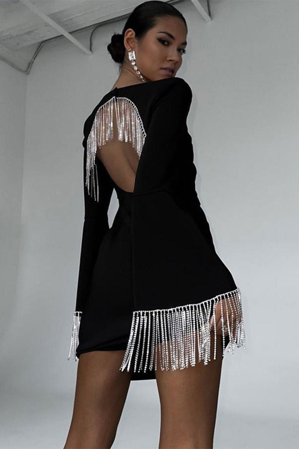 BH873 Tassel Flare  Mini Dress