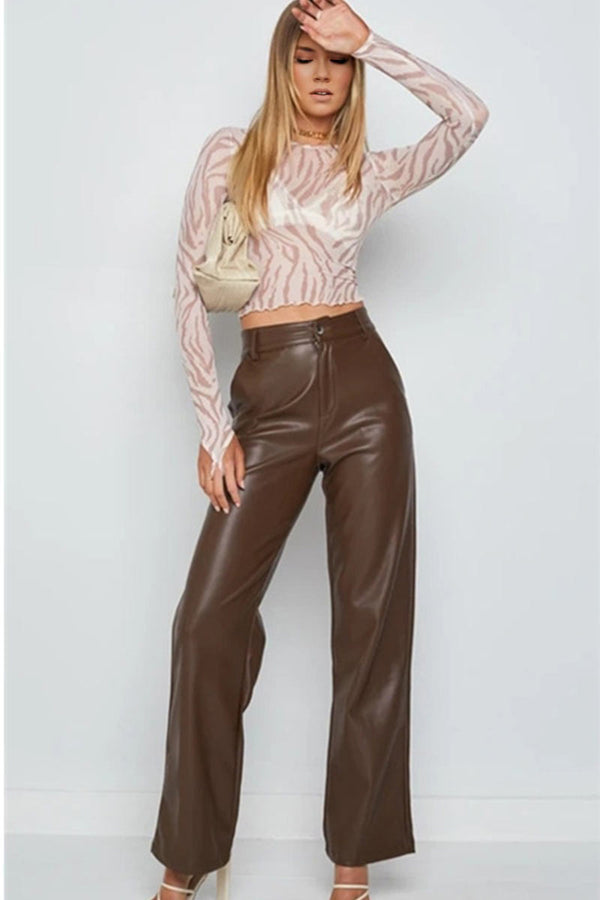 PH848 Vegan Leather Long Pants