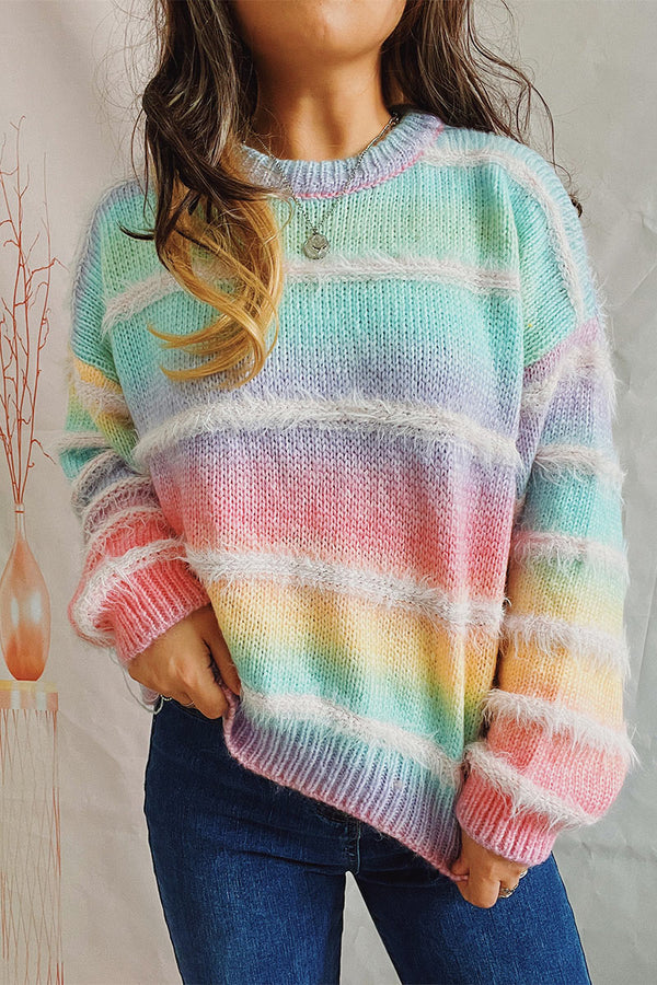 WH872 Fluffy Tie Dye Sweater