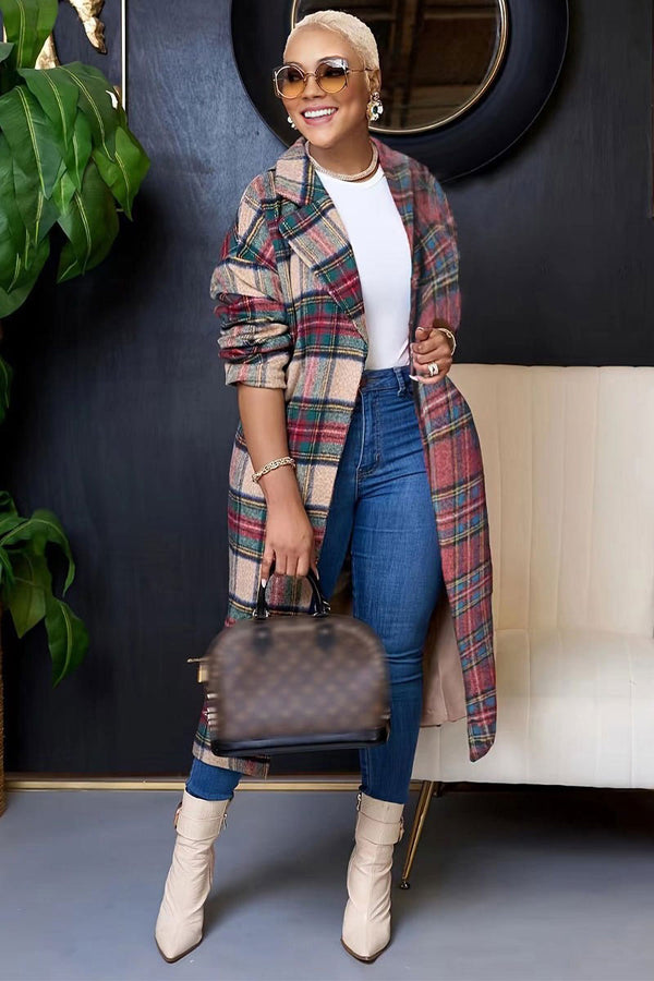 CI0250 Plaid Long Caot