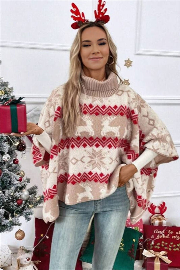 WI0253 Holiday Poncho Sweater