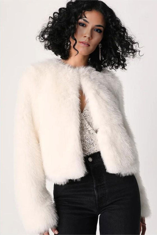 DI0296 Vegan Fur Jacket Coat