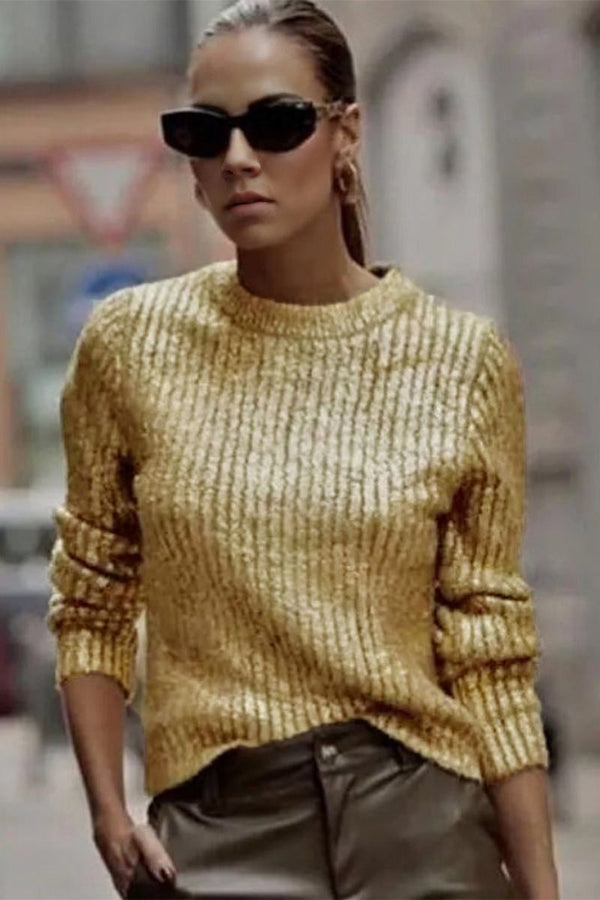 WI776 Metallic Pullover Sweater