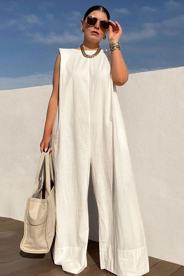 JI0604 Wide Leg Sleeveless Jumpsuits