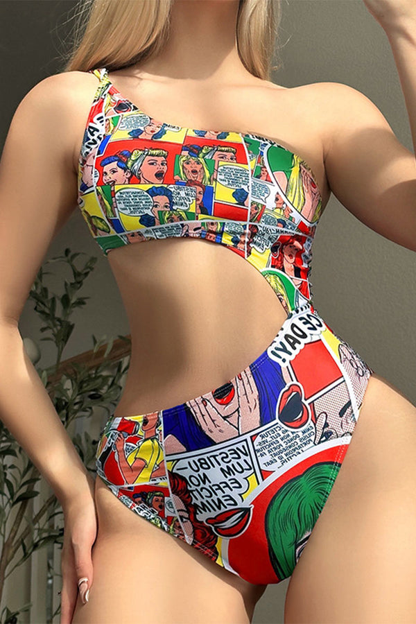 SL0257 Graphic One Piece Swimsuit