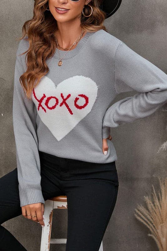 TX927 Round Neck Alphabet Graphic Sweatshirt