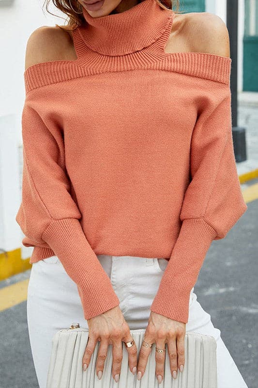 TX811 Off Shoulder Knitted Sweater