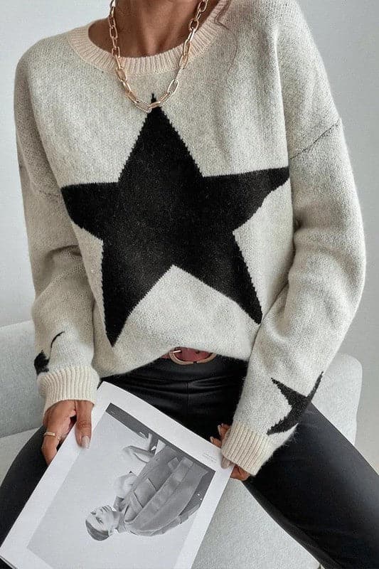 WY874 Star Pattern Sweater