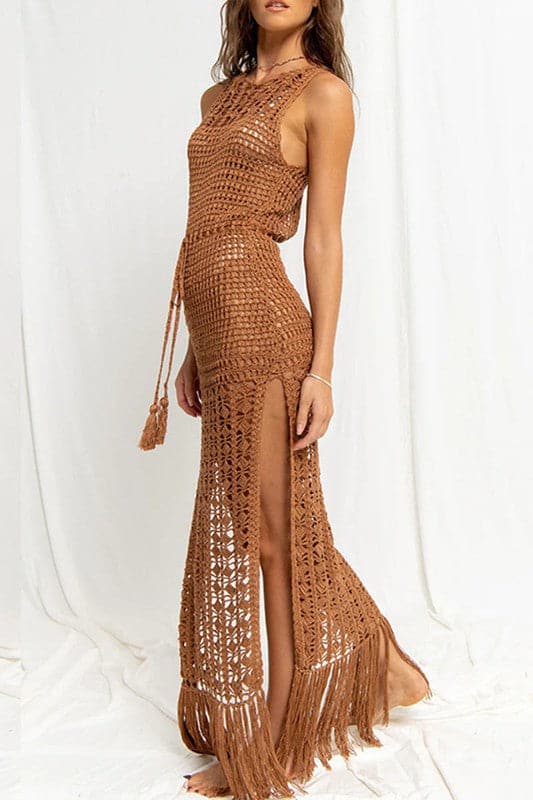 BY608 Fringed Beach Maxi Dress